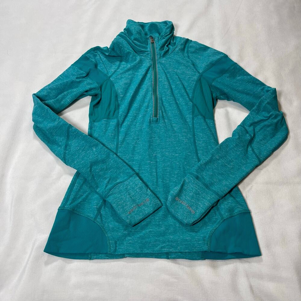 Lululemon Run Alpine Pullover Hoodie Teal Turquoise Women’s 4 Running Thumbholes